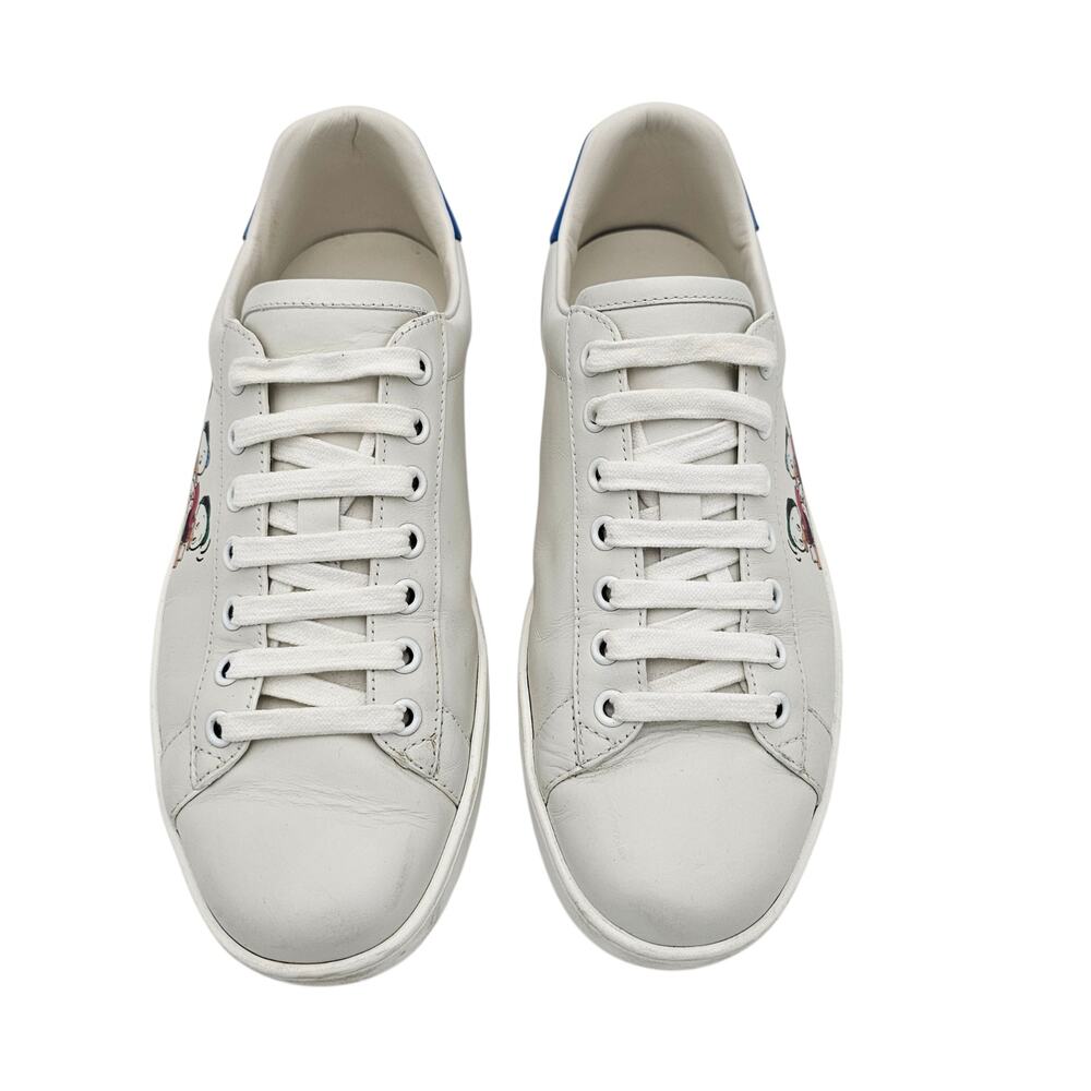 Gucci Ace Sneaker Disney Ducks Blue White Leather Low Top Lace Up Size 39 US 9 - Picture 4 of 12